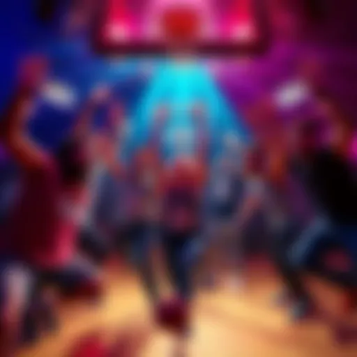 A group of excited players celebrating their $100 bonus winnings from the DraftKings Full Court Draw