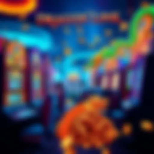 Dragon Link Game Scene A vibrant casino game scene showing players engaged with the Dragon Link slot machine, colorful graphics and coins spilling over, capturing the excitement of quick wins.