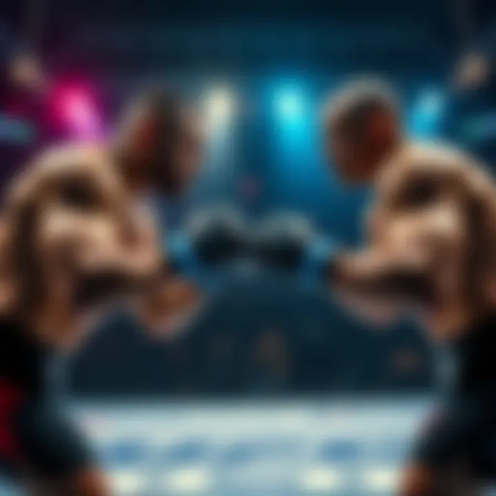 Drew Dober in fighting stance facing Michael Johnson in a UFC octagon