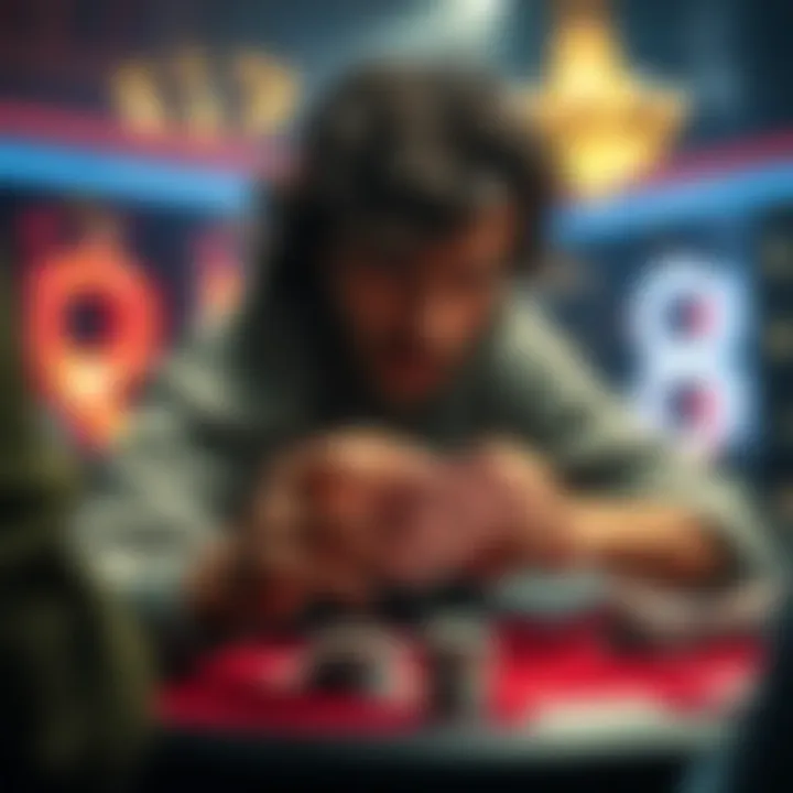 A chaotic scene at a poker table in Berlin where a drunk player shows another player's cards