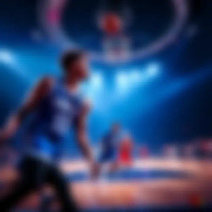 Duke and Louisville players in action during a basketball game