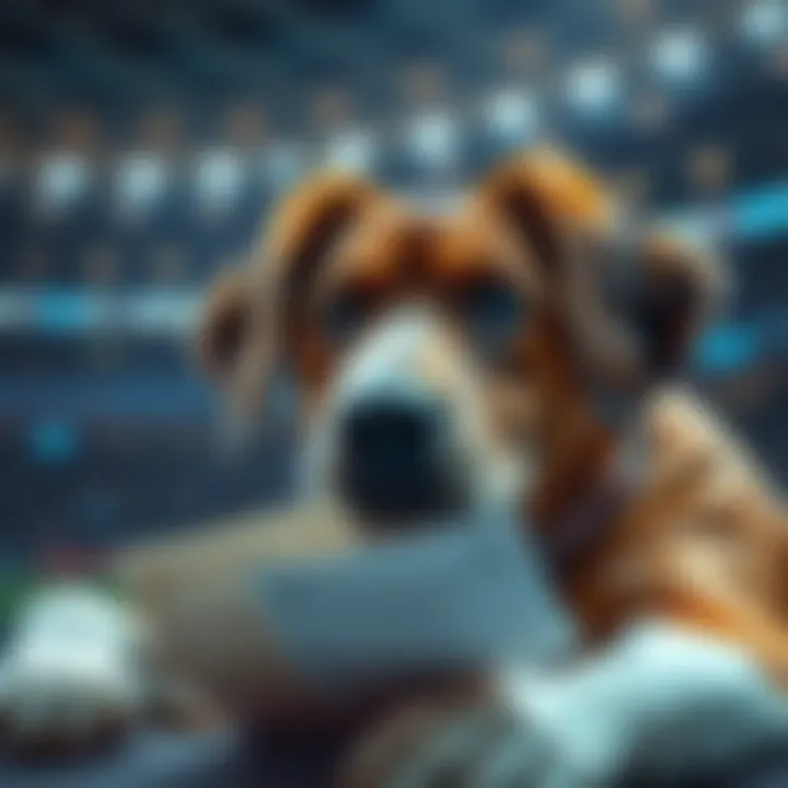 A sports betting scene featuring Dumas with betting slips and a football in the background