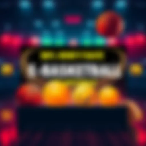 A vibrant online betting platform showcasing E-Basketball with a high winning rate announcement, featuring basketball graphics and betting options.