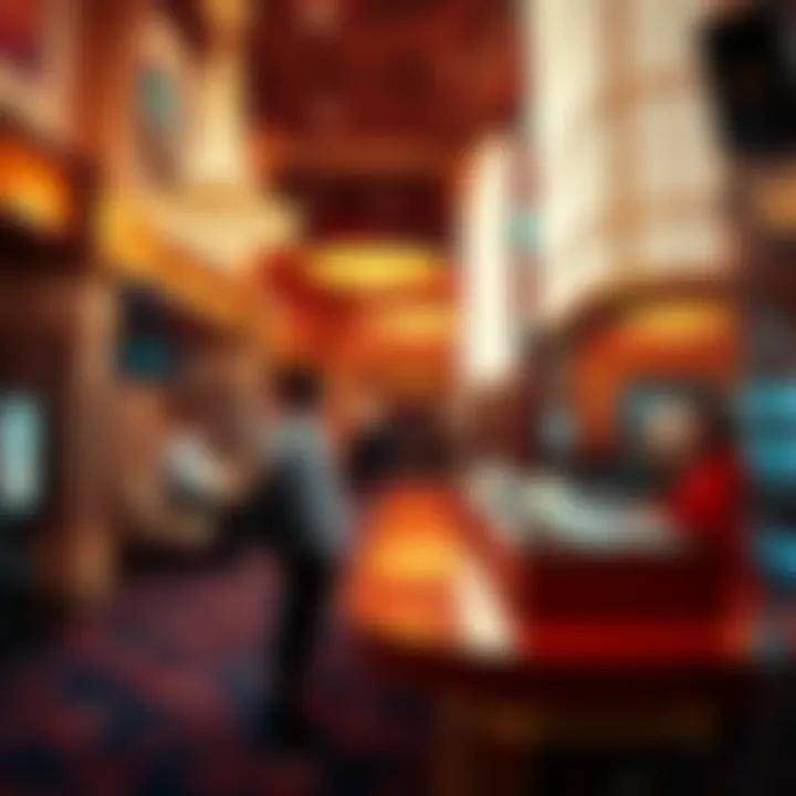 A guest checking in early at the Paris Las Vegas hotel lobby, with a friendly receptionist at the front desk