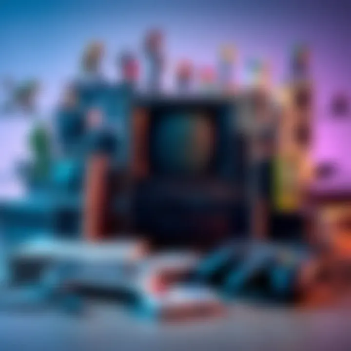 A collage of classic video game consoles and characters from early games, showcasing the evolution of gaming technology.