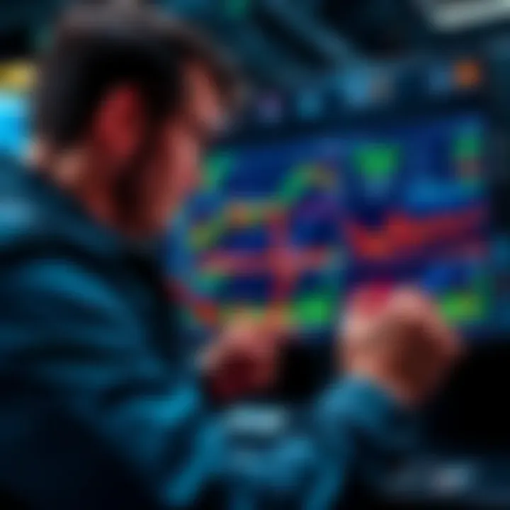 A person reviewing financial charts and strategies for earning money with low risk.