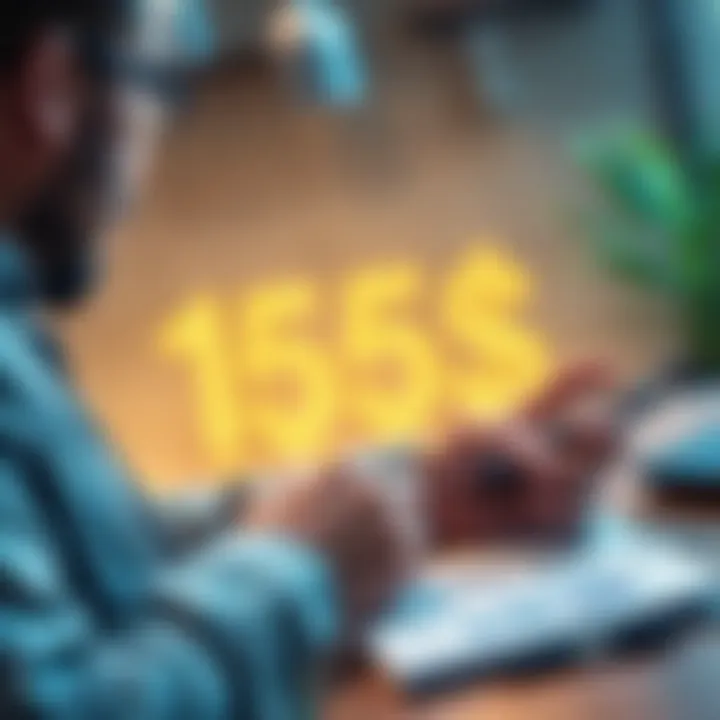 A person analyzing investment strategies with a calculator and notepad, focused on earning money from a starting capital of 360 dollars.