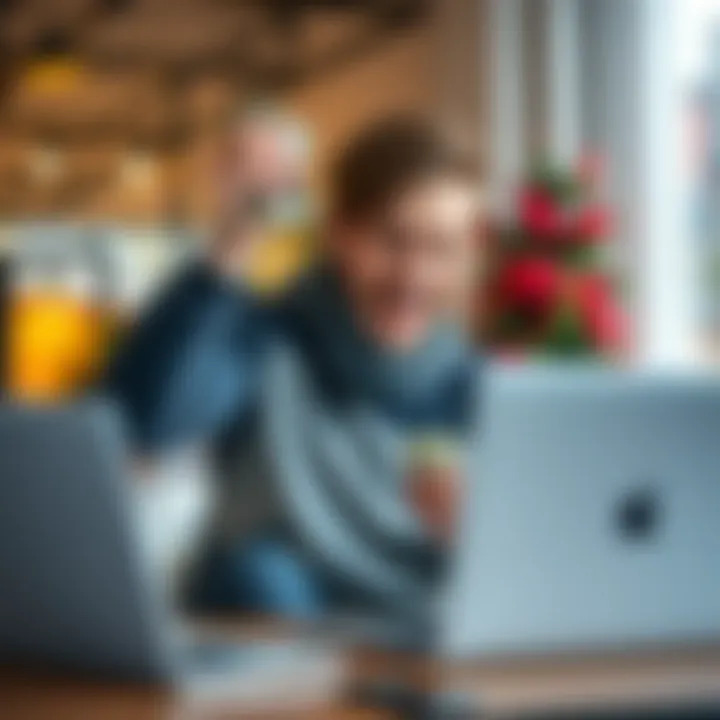 Easiest Money Making A person happily counting cash and using a laptop, showing success in making money easily.