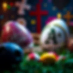 A graphic showing logos of sports teams like the Twins and A's, with Easter and religious symbols in the background