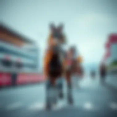 Easy Goer, a racehorse, crosses the finish line first, celebrating his victory in a recent race.