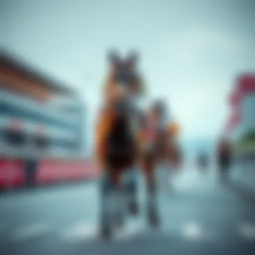 Easy Goer Winning Race Easy Goer, a racehorse, crosses the finish line first, celebrating his victory in a recent race.