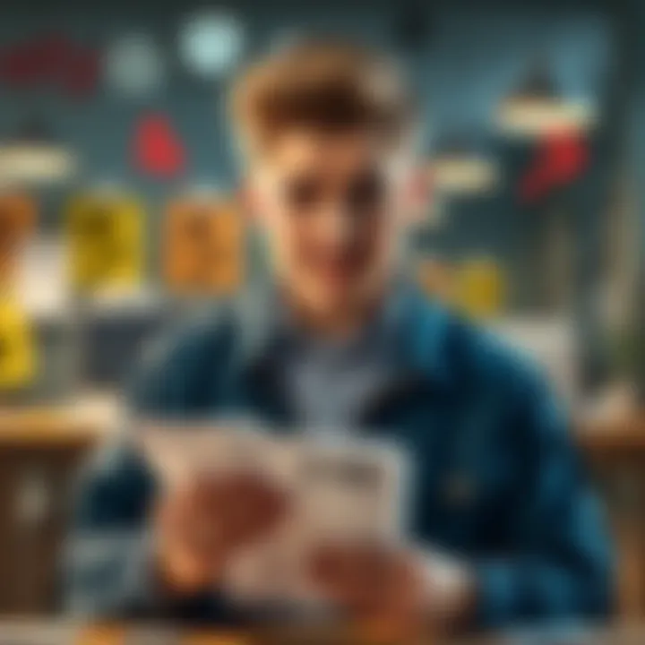 Eddie looking confused while holding numbers and papers, showcasing his difficulty with counting