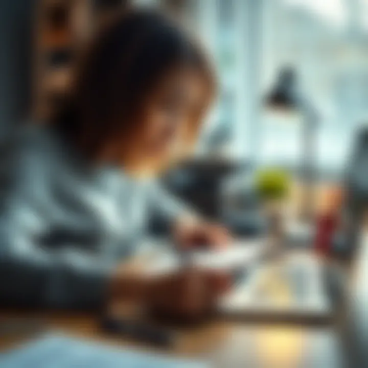 A person organizing their workspace with a planner and laptop, highlighting effective work strategies
