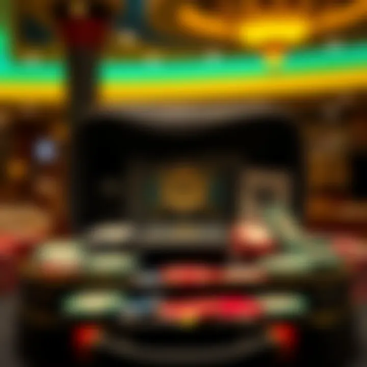 A sleek Nit Chip Kit displayed in a stylish travel bag, designed for professional poker players at MGM Detroit.