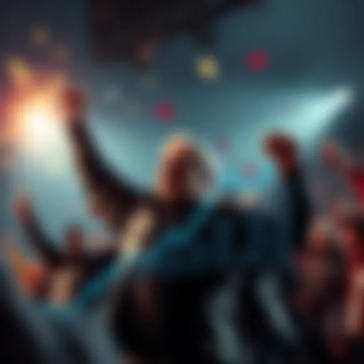 ELPROFE celebrating a fifth consecutive victory with a graph showing rising profits and the offer of information for 86 dollars