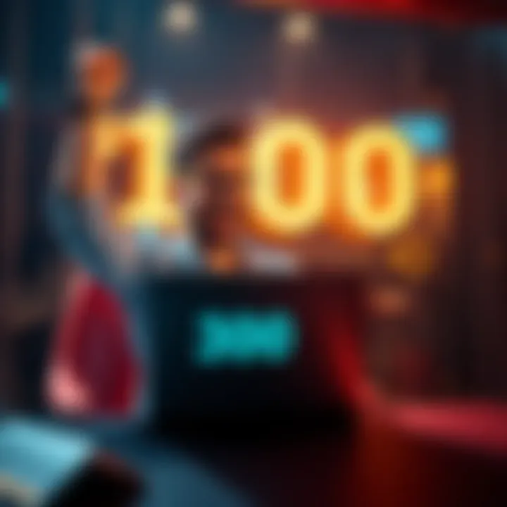 A person celebrating while reading an email offering a 300 dollar bonus on a laptop.