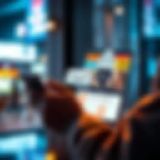A person checking their email with advertisements for reload offers on the screen