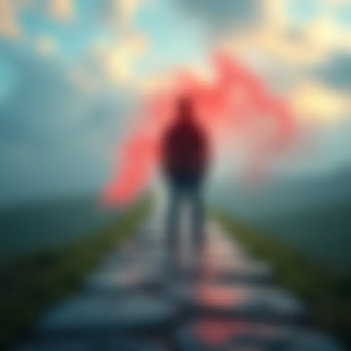 Embracing Life's Surprises A person standing on a path with unexpected twists and turns, symbolizing life's unpredictability.