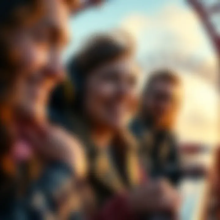 Emotional rollercoaster A person experiencing a mix of emotions, showcasing joy and sadness as they interact with friends and family