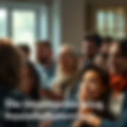 A group of people showing signs of stress and fatigue while discussing their experiences