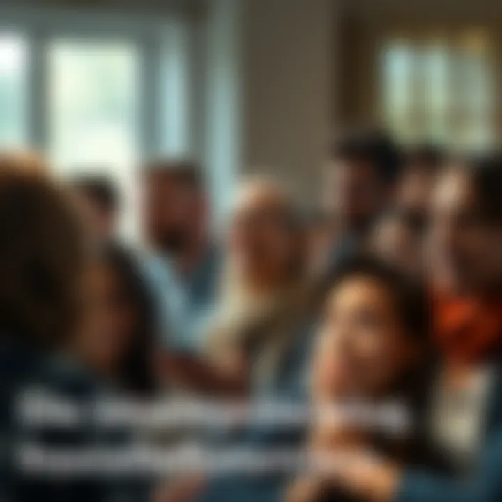 A group of people showing signs of stress and fatigue while discussing their experiences