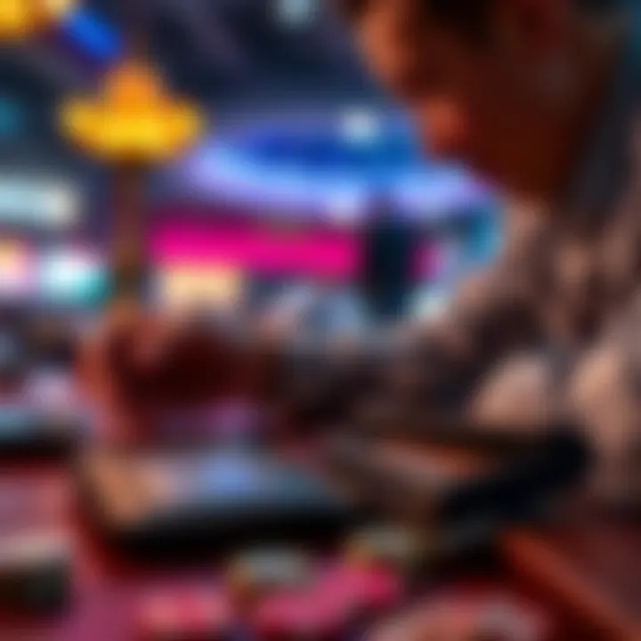 A person looks at an empty wallet sitting on a table, reflecting on a night of gambling.