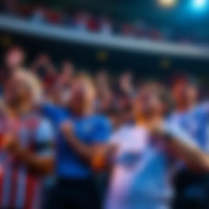 Fans eagerly watch the World Cup quarterfinals between England and Norway, and Argentina facing Switzerland, showing their team colors and excitement.