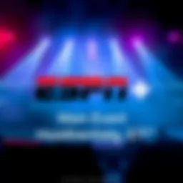 A graphic showing the ESPN+ logo alongside an announcement for the Main Event, highlighting the need for a subscription to watch it live.