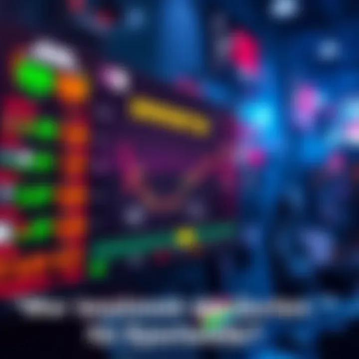 A digital display showing fluctuating esports betting odds during a match, with vibrant graphics and live updates.