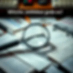 A magnifying glass over scattered documents and notes, symbolizing investigation into controversial claims.