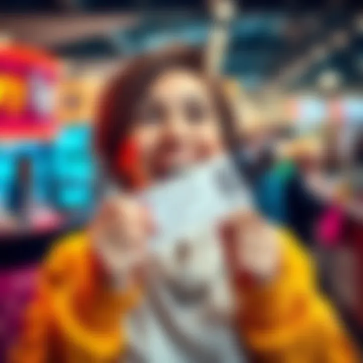 A happy person smiling while holding a lottery ticket, symbolizing hope for winning