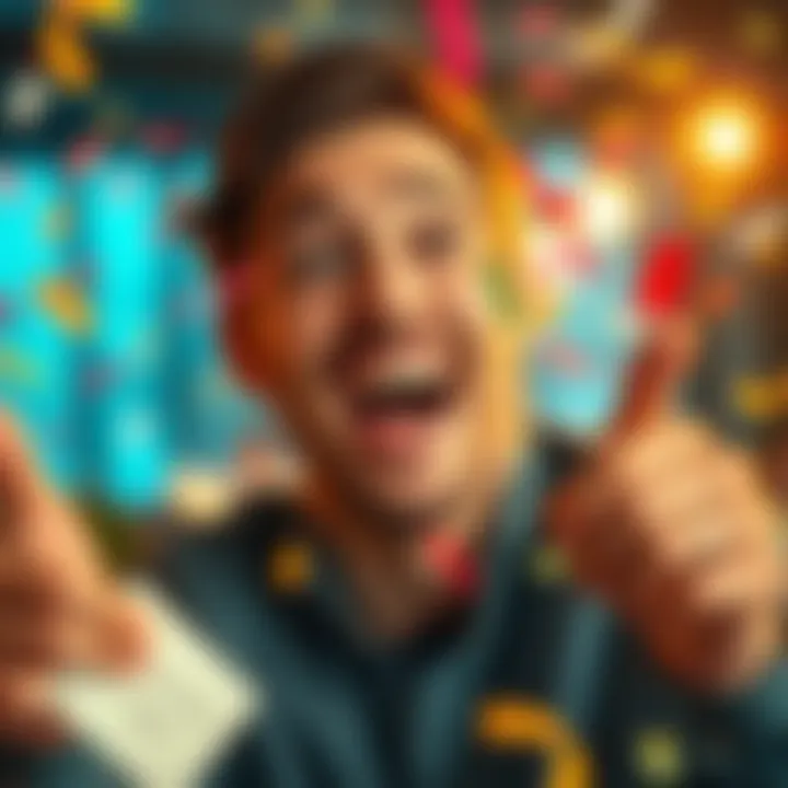 A happy person celebrating the receipt of a bonus, with confetti and a big smile, representing joy and excitement.