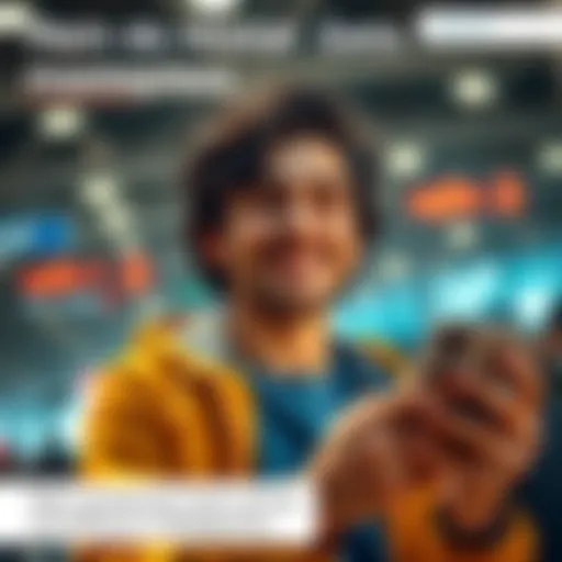 A person with a hopeful expression checking their phone, waiting for news about a big win approval