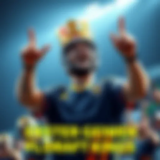 A person celebrating joyfully after winning on Draft Kings, with a big smile and hands raised in victory.