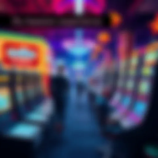 A vibrant casino scene with people playing slot machines and table games, showcasing the thrill of gambling.