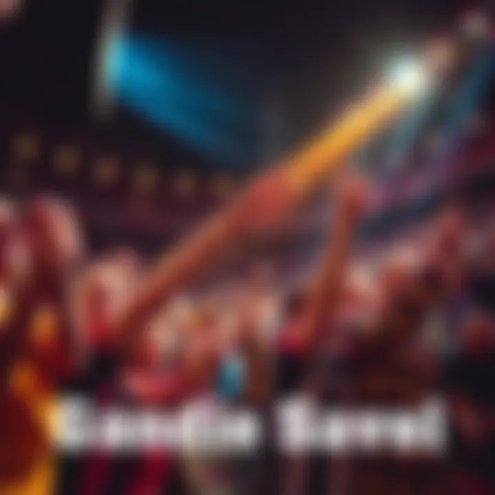 A lively crowd cheering in a stadium during a thrilling game, filled with energy and anticipation.