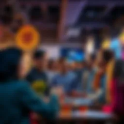 Group of people discussing the latest events around Bang in an engaging setting