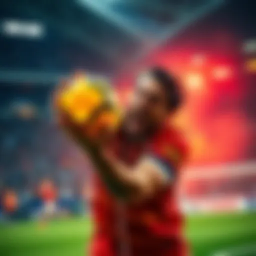 A player capturing an intense moment during a game, showing excitement and focus