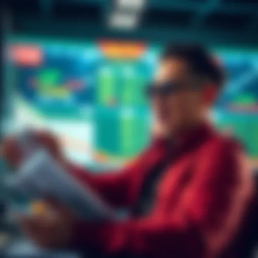 A person analyzing sports betting charts and statistics with excitement, preparing for today's top parlays.
