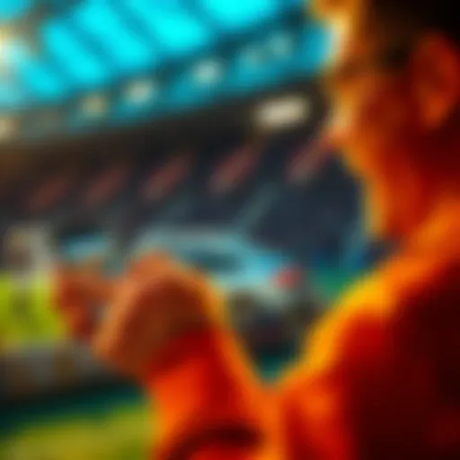 A person excitedly reviewing betting odds on a smartphone, showing a winning combination of bets.