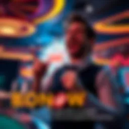 A player celebrating while holding bonus chips at a casino