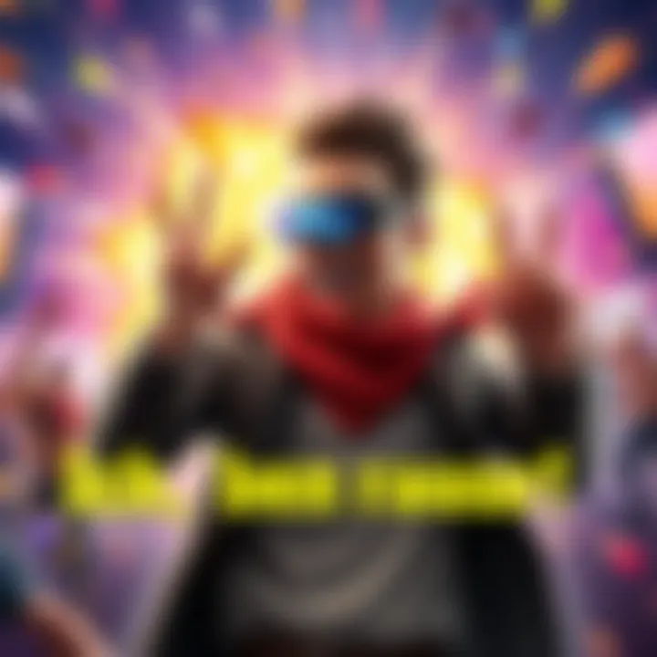 A popular character making a grand entrance with a vibrant background full of energy