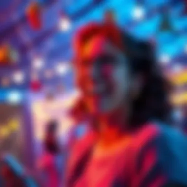 A person excitedly shares their plans for an upcoming event, with a cheerful expression and festive background.
