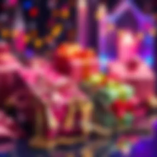 Exciting Event with Keys and Gifts A colorful display of keys and wrapped gifts, symbolizing surprises for an upcoming event.