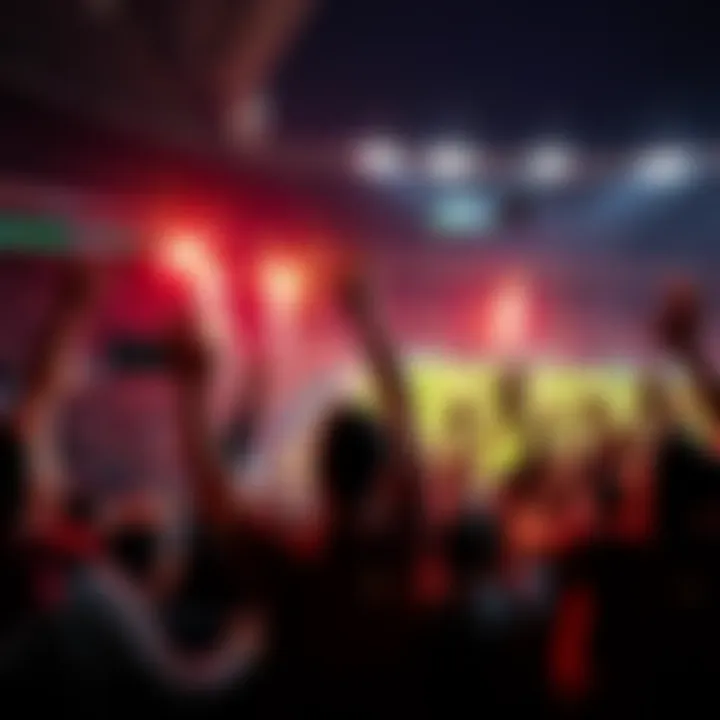 Fans celebrating a thrilling second goal during the match.