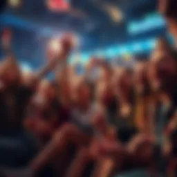 Exciting game night Group of friends enjoying an exciting game night, cheering and having fun together.