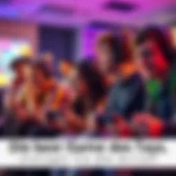 A group of diverse gamers intensely playing new video games together, showcasing their excitement and engagement with the latest titles.