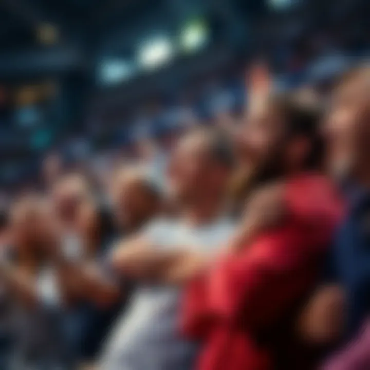 Exciting moment in the fourth quarter Fans react with surprise and excitement during a dramatic play in the fourth quarter of the game