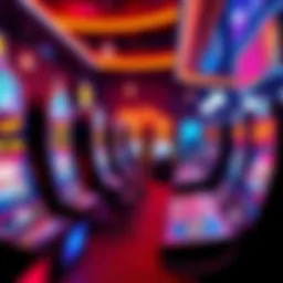 Colorful graphic showing slot machines and game tables for night games