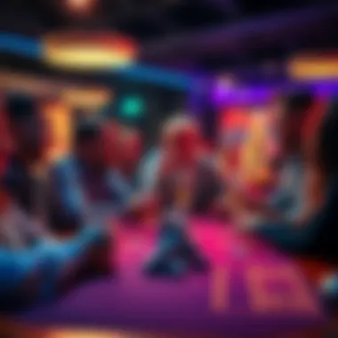 People celebrating with chips and drinks at a gambling table